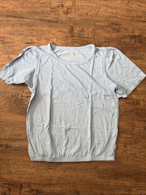 American Eagle Outfitters Light Blue Puff-Sleeve Tee